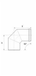 Almeva PL Koleno 90° DN/80 černě lakovaná ocel (IPLSB98)