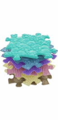 Askato PROMO Ortopedická senzorická podložka na podlahu 6dílná sada pro miminka SOFT B pastel MFK-023-1