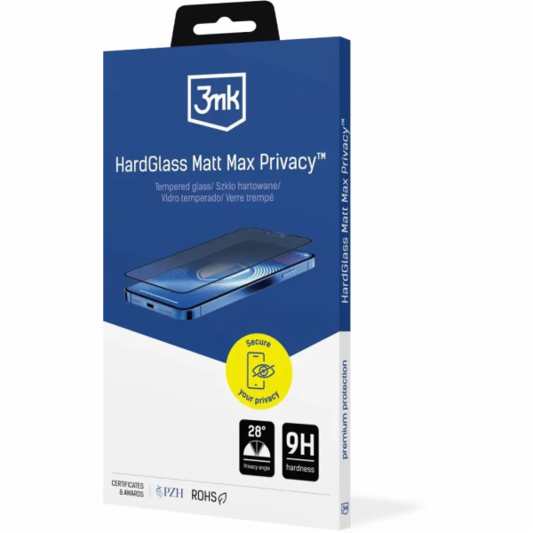 3MK Tvrdé matné maximálně soukromé sklo pro Apple iPhone ...