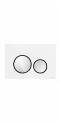 Cersanit Splachovací tlačítko LUNA RING BUTTON BÍLÝ LESK DETAIL ČERNÁ MATNÁ