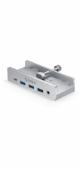 Orico USB-C aktivní USB HUB, PowerDelivery 100W, HDMI 4K, RJ45, montovatelný na stůl, stříbrný (MH8P-SV-BP)