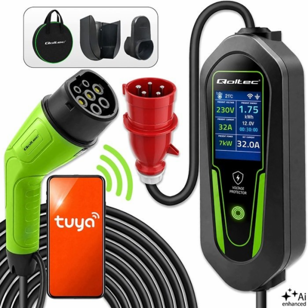 Qoltec Nabíječka pro elektromobily a hybridy Typ 2 | 7 kW...