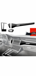 GrizzGlass Lesklá interiérová fólie PianoSkin pro Audi RS7 C8 (2018-2025) [4v1]