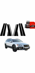 GrizzGlass Polep sloupků karoserie Black pro Volvo XC70 3 Estate 5D (2013-2016) [10v1] (GRZ17400)