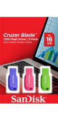 SanDisk Flash Disk 16GB Cruzer Blade (3-pack, 3x 16GB) USB 2.0, modrá, zelená, růžová SDCZ50C-016G-B46T