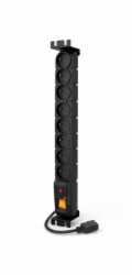 OPTIX ACAR 19" Rozvodný panel 8x230V 1,5U CZ 3m kabel IEC černý