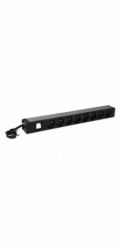 LEGRAND PDU Základní, 1U-19", výstup 8x 230V (CZ/FR), 1-fáze 16A, vstup CZ vidlice - kabel 3m, vypínač s LED indikací na