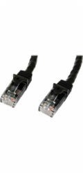 Startech 50cm CAT6 Ethernet Cable, 10 Gigabit Snagless RJ45 650MHz 100W PoE Patch Cord, CAT 6 10GbE UTP Network Cable w/Strain Relief, Black, Wiring is UL Certified/TIA - Category 6 - 24AWG (N6PATC50C