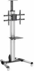 Startech Heavy Duty Rolling Portable TV Cart Stand with Wheels - 32 to 75 inch - Adjustable Rotating Mobile Flat Panel Screen Mount (STNDMTV70) - Vozík - pro plochý panel - plast, hliník, ocel - černá