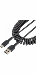 StarTech 3ft (1m) USB A to C Charging Cable, Coiled Heavy Duty Fast Charge & Sync USB-C Cable, High Quality USB 2.0 A to Type-C, Rugged Aramid Fiber, TPE, 3A, S20, iPad, Pixel - Durable Male to Male U