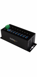 Startech 7-Port USB 3.0 Hub - Metal Industrial USB-A Hub with ESD Protection & 350W Surge Protection - Din Rail, Wall or Desk Mountable - TAA Compliant USB Expander Hub (ST7300USBME) - Rozbočovač - 7 