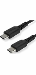 StarTech 1m USB C Charging Cable, Durable Fast Charge & Sync USB 2.0 Type C to USB C Laptop Charger Cord, TPE Jacket Aramid Fiber M/M 60W Black, Samsung S10, S20 iPad Pro MS Surface - Heavy Duty and R