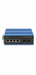 DIGITUS Industrial 4+2-Port Gigabit Ethernet Switch 4 Port GE RJ 54, 2 GE SFP Port