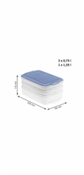 ROTHO Rondo Horizon blue - nádoba na skladování potravin - 2 x 0,75l, 1 x 1,35l