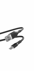 Puro USB kabel PURO ICON Soft Cable – USB-A na Lightning kabel s certifikací MFi 1,5 m (černý)