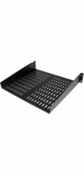 Startech 1U Server Rack Shelf, 2U 16in Universal Fixed Vented Network Rack Shelf/Cantilever Tray for 19" AV/Data/Network Equipment Enclosure w/Cage Nuts & Screws, 50lbs Weight Cap. - 2U Network Rack S