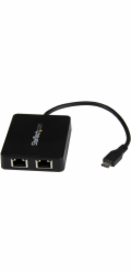 Startech USB-C to Dual Gigabit Ethernet Adapter with USB 3.0 (Type-A) Port - USB Type-C Gigabit Network Adapter (US1GC301AU2R) - Síťový adaptér - USB-C - Gigabit Ethernet x 2 + USB 3.0 - pro P/N: TB33