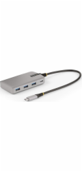 Startech 4-Port USB-C Hub with USB-C DP Alt Mode Video Output 4K 60Hz, 3x USB-A, 1x USB-C, 100W Power Delivery Pass-Through, USB 3.2 Gen 2 (10Gbps), Portable USB Type-C to USB Type-A/C - 1ft (30cm) Ho
