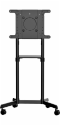 Startech Mobile TV Cart, Portable Rolling TV Stand for 37-70" VESA Display (154lb/70kg), with Shelf & Storage Compartment, Rotate/Tilt Display, Universal TV Mount on Casters/Wheels - Mobile TV Stand w