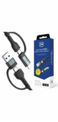 3mk Hyper kabel N-SERIES 2 in 2 A/C - C/Lightning 1.2m 9V/2A 60W černý