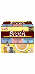 INABA Ciao Broth with chicken, salmon, tuna and scallop Box - pamlsek pro kočky - 24x40g