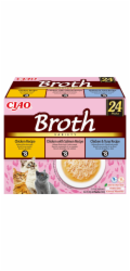 INABA Ciao Broth with chicken, salmon and tuna Box - pamlsek pro kočky - 24x40g