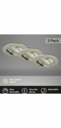 Briloner LED zapuštěné bodové svítidlo Attach Dim 3 kusy, nikl matný O 8,2 cm