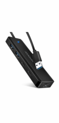 AXAGON HUE-C2A, 4× USB 5Gbps TRAVEL hub, 2× USB-A + 2× USB-C, USB-C napájení, kabel USB-A 19cm