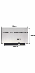 LCD PANEL 16,0" WUXGA 1920x1200 30PIN MATNÝ IPS / BEZ ÚCHYTŮ