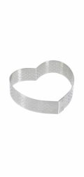 Dortový rám de Buyer, 3099.50, perforovaný rám, tvar srdce, průměr 8 cm, výška 2 cm, nerez