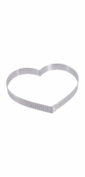 Dortový rám de Buyer, 3099.51, perforovaný rám, tvar srdce, průměr 12 cm, výška 2 cm, nerez