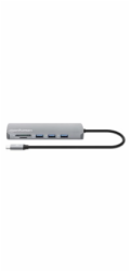 MANHATTAN Dokovací stanice USB-C 9v1, 1xHDMI, 2xUSB-C, 3xUSB, 1xRJ45, čtečka SD karet, šedá
