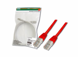Digitus Patch Cable, UTP, CAT 5e, AWG 26/7, měď, červený, 0,5m