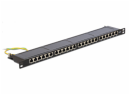 Delock 19” Patch Panel 24 Port Cat.6 0.5 U black
