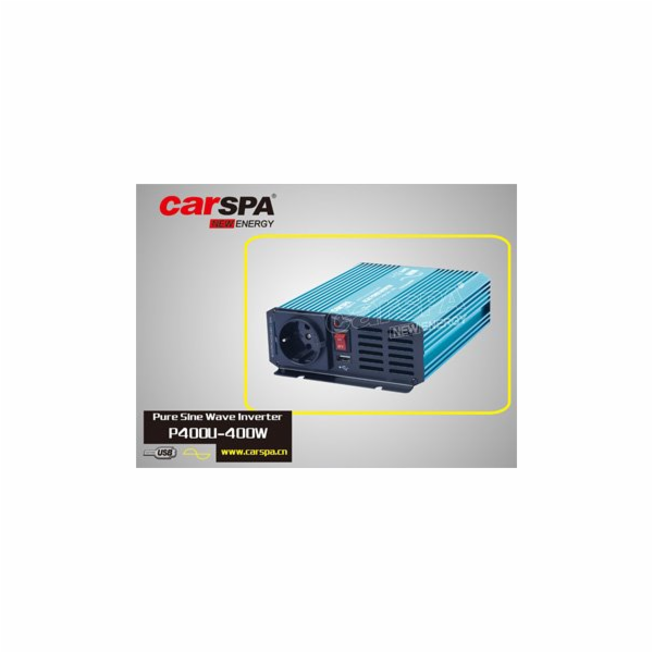 Měnič napětí Carspa P400U-122 12V/230V+USB 400W, čistá si...