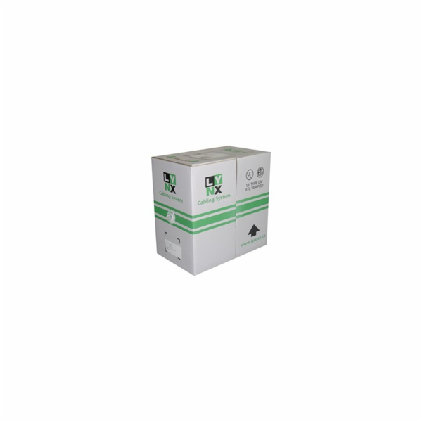 UTP kabel LYNX, Cat6, drát, PVC, Dca, šedý, 305m