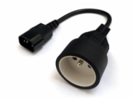Prodlužovací kabel s 1 zásuvkou pro připojení do UPS, 30cm (redukce IEC320 C14 na CEE 7/5)