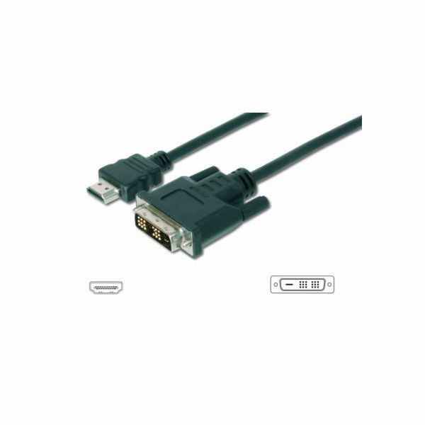 DIGITUS HDMI adaptérový kabel Typ A-DVI(18+1) 2m