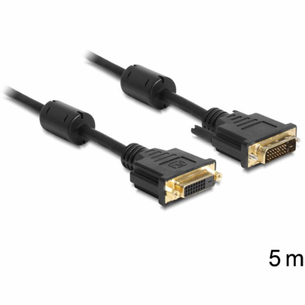 Delock - Kabel DVI - DVI-D (F) do DVI-D (M) - 5 m - černá