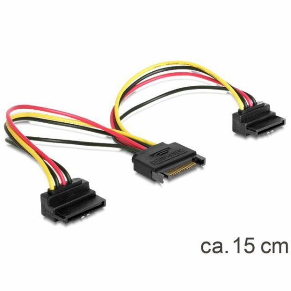 DeLOCK Y-kabel Napájení SATA 15 pin > 2 x SATA HDD
