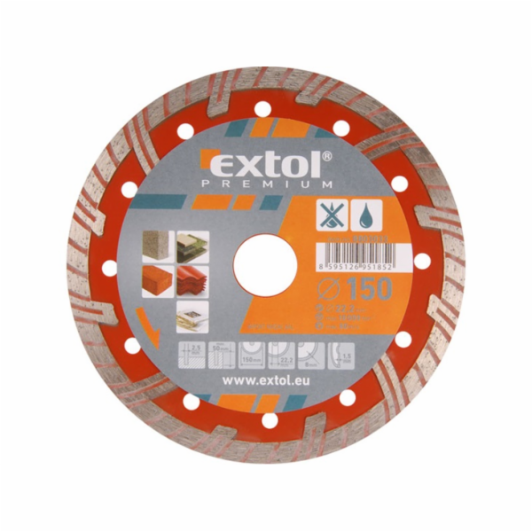 Kotouč diamantový řezný turbo plus, 125x22,2mm, suché i m...