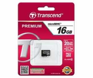 TRANSCEND MicroSDHC karta 16GB Class 10, bez adaptéru