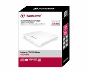 Transcend externí SLIM USB DVD vypalovací mechanika bílá,...