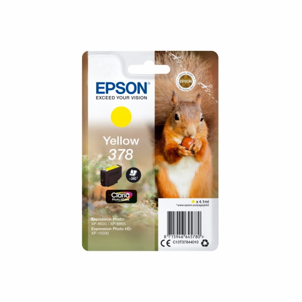 EPSON Singlepack Yellow 378 Claria Photo HD ink