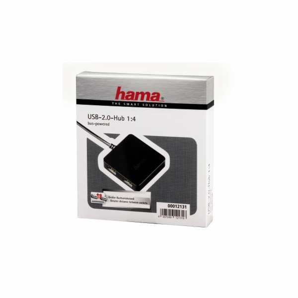 Hama USB 2.0 hub 1:4,bus-powered, černý NAHRADA 200121