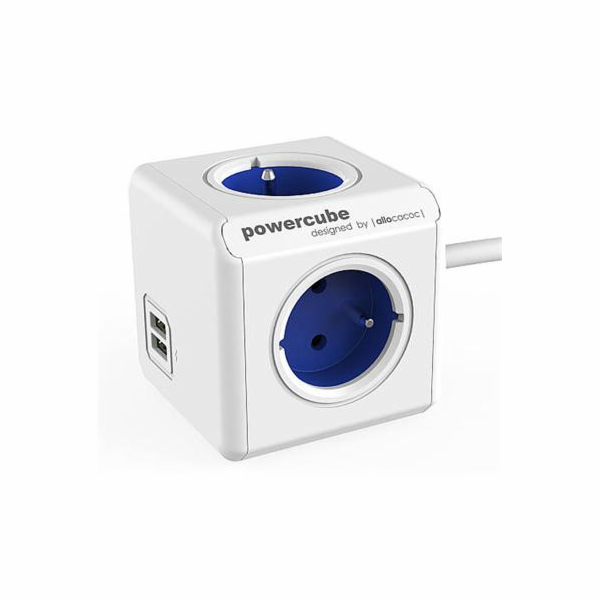Zásuvka prodluž. PowerCube EXTENDED USB, Blue, 4 rozbočka...
