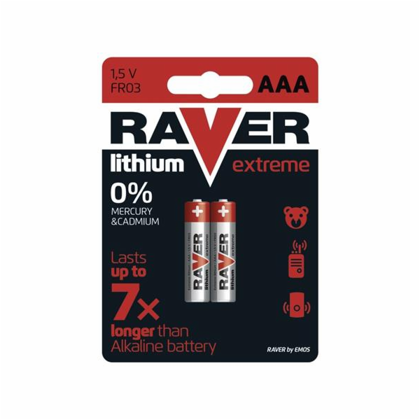 GP lithiová baterie 1,5V RAVER AAA (R03) Extreme 2ks blistr