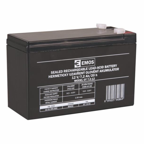 Emos baterie SLA 12V / 7.2 Ah, Faston 4.8 (187)
