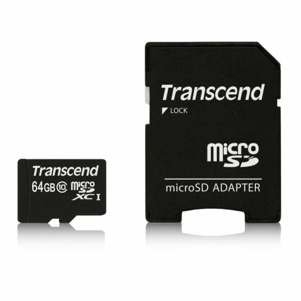 Transcend microSDXC         64GB Class 10 + SD adapter
