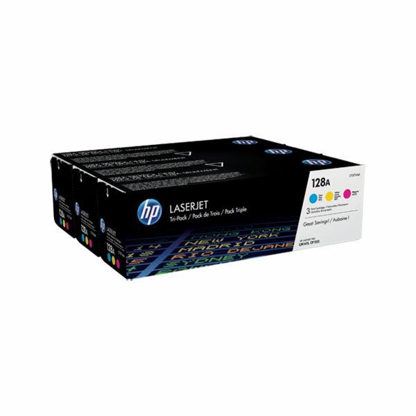 HP 128A CMY 3-pack LJ Toner Cart, CF371AM (1,300 / 1,300 ...